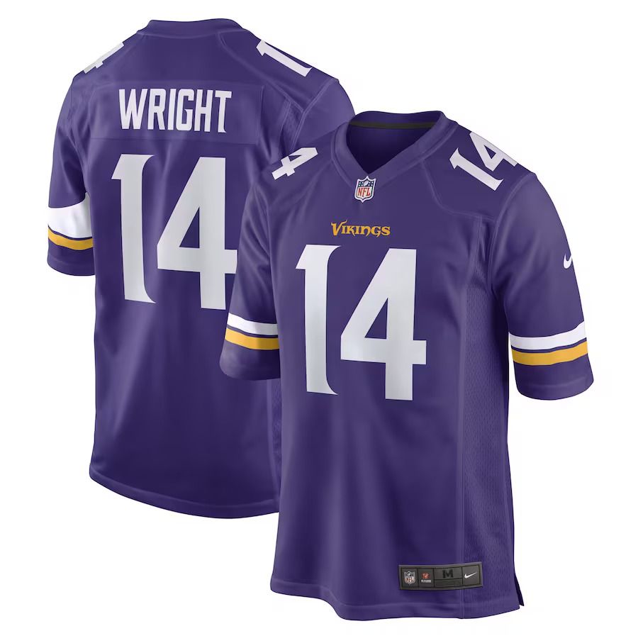 Men Minnesota Vikings #14 Ryan Wright Nike Purple Game Player NFL Jersey